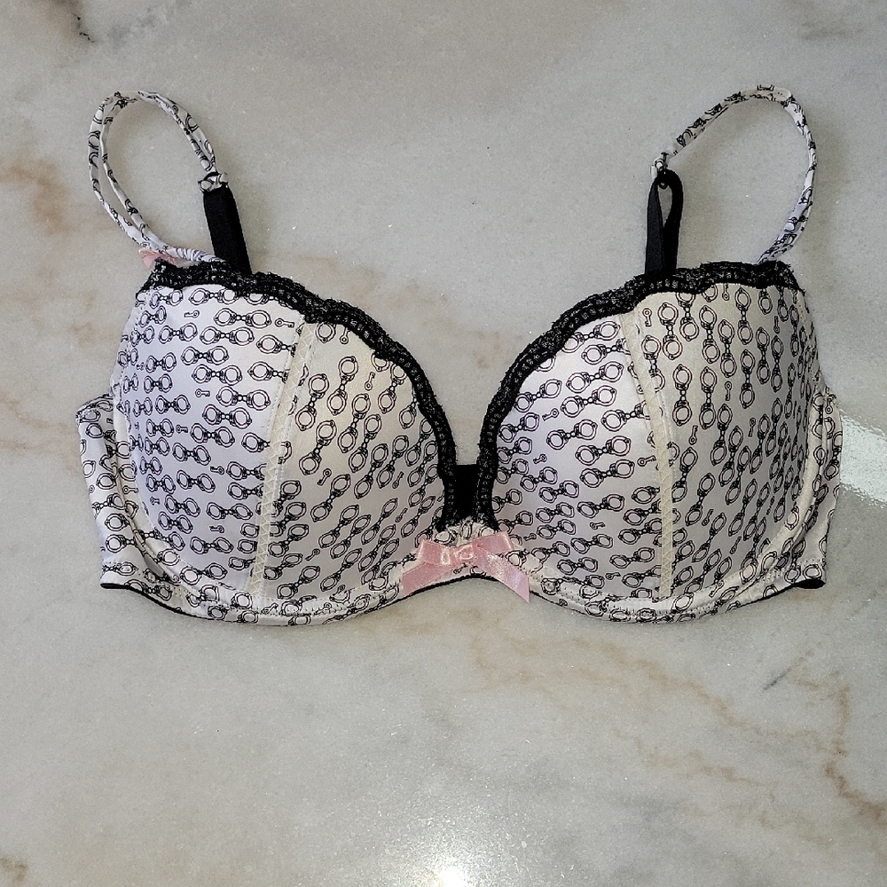 Victoria's SecBlack and White Lace Bras with Adjustable Straps